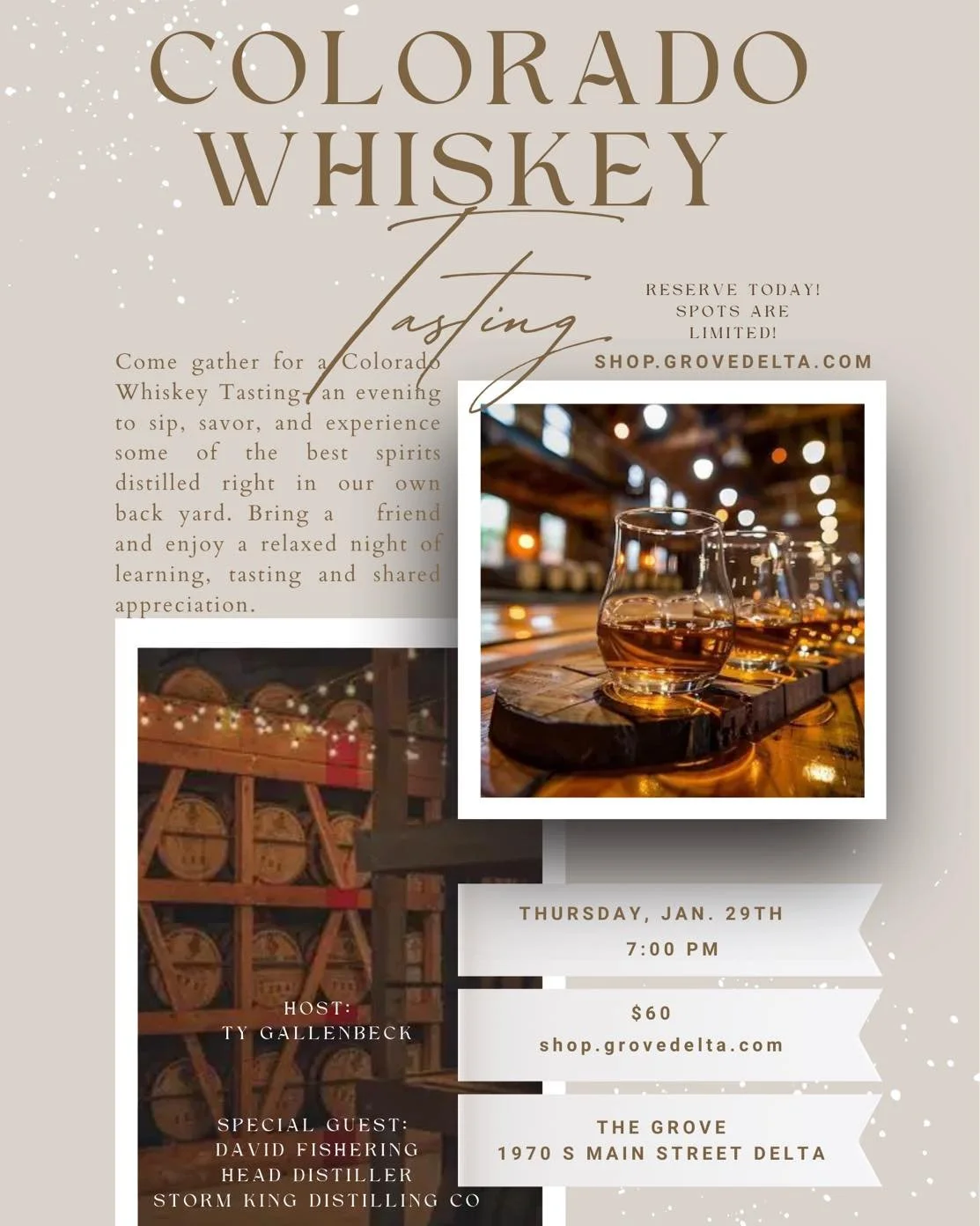Hosting workshops at The Grove is one of our favorite things to do. Bringing people together for good conversation, learning something new, and creating meaningful memories never gets old. ✨
Next up&mdash;join us for a Colorado Whiskey Tasting and si
