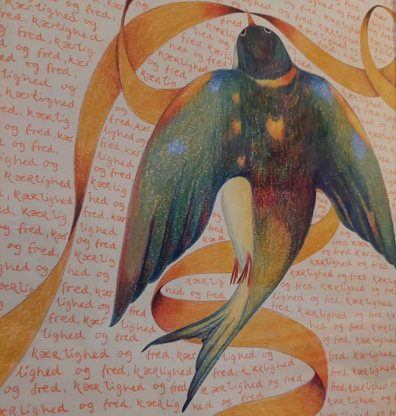 K&aelig;rlighed og fred. Et ydmygt lille &oslash;nske herfra 🕊️

#peaceandlove #stopwar #illustratorsofinstagram #artforpeace #lettering