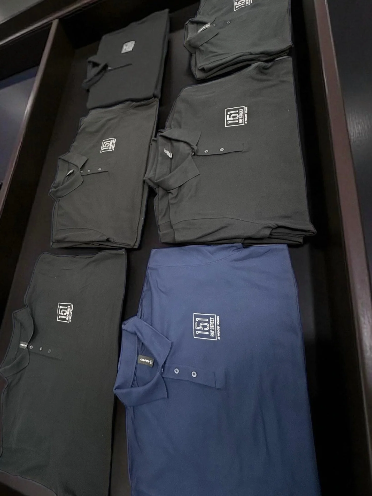 Quality you can see, craftsmanship you can feel. Custom embroidered polos for the team at 151 Bay Street 🪡👕