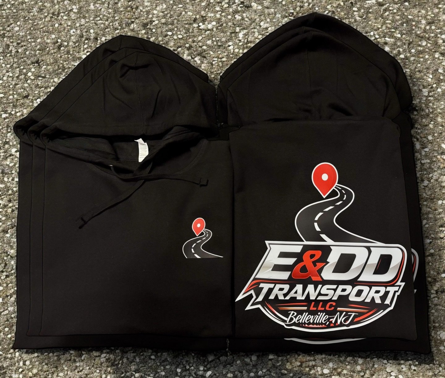 Built for the journey. Branded for the destination. Custom hoodies for E&amp;DD Transport LLC