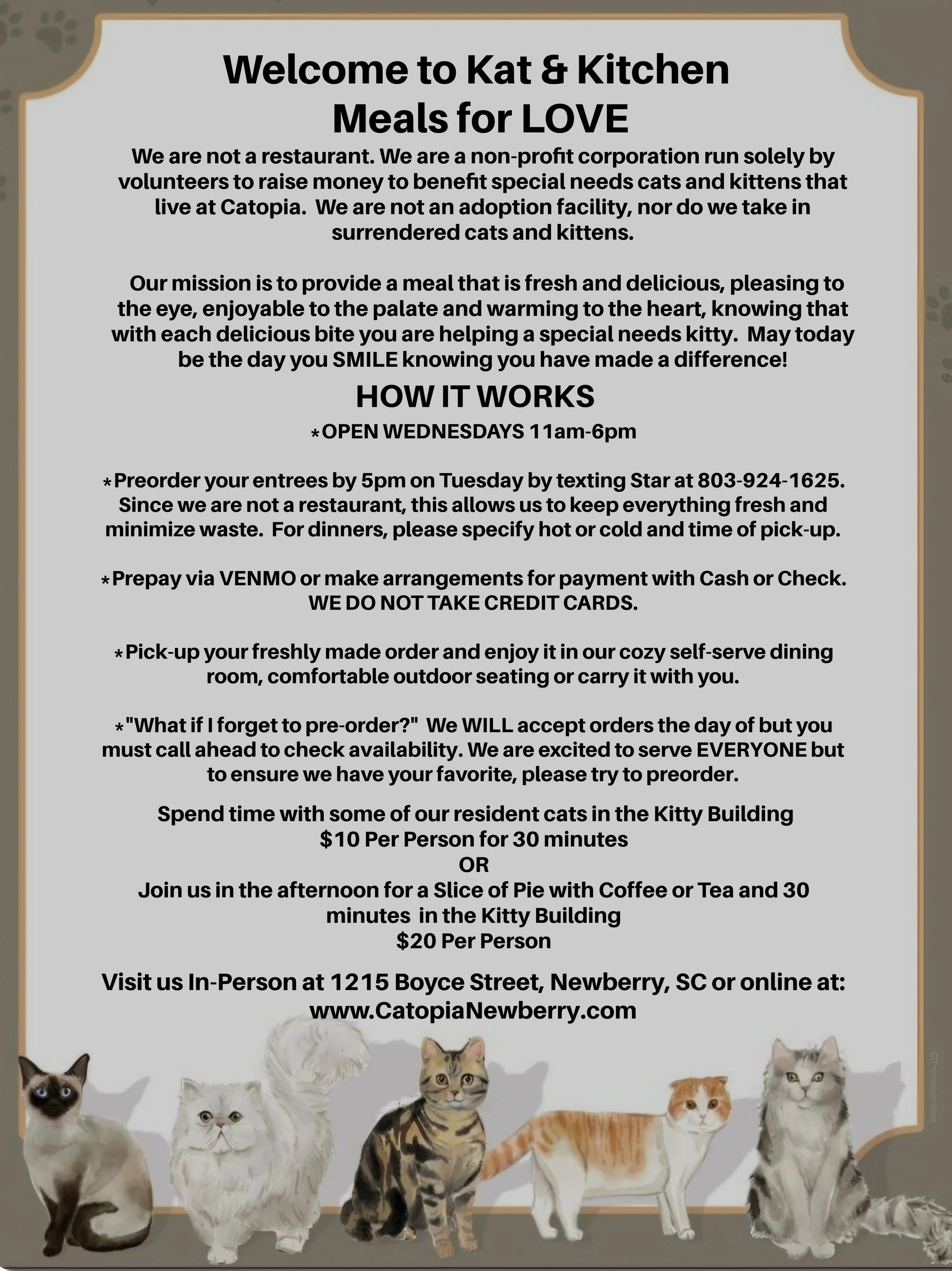 Kat & Kitchen Meals for LOVE — Catopia Cat Sanctuary