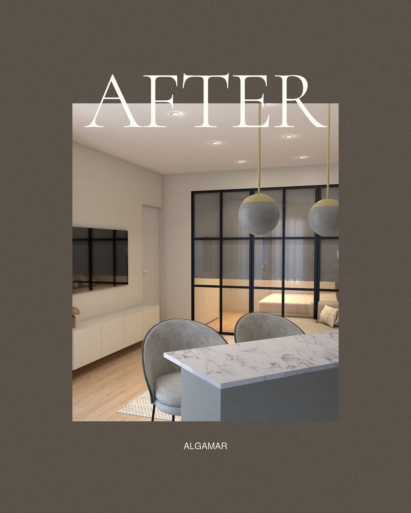 💫 Before &amp; After: 3D Interior Design Transformation

Step into the stunning transformation of a cozy 55sqm apartment in Vilamoura! ✨ Every detail was carefully reimagined in collaboration with the talented @nikihomedesign, resulting in a space t
