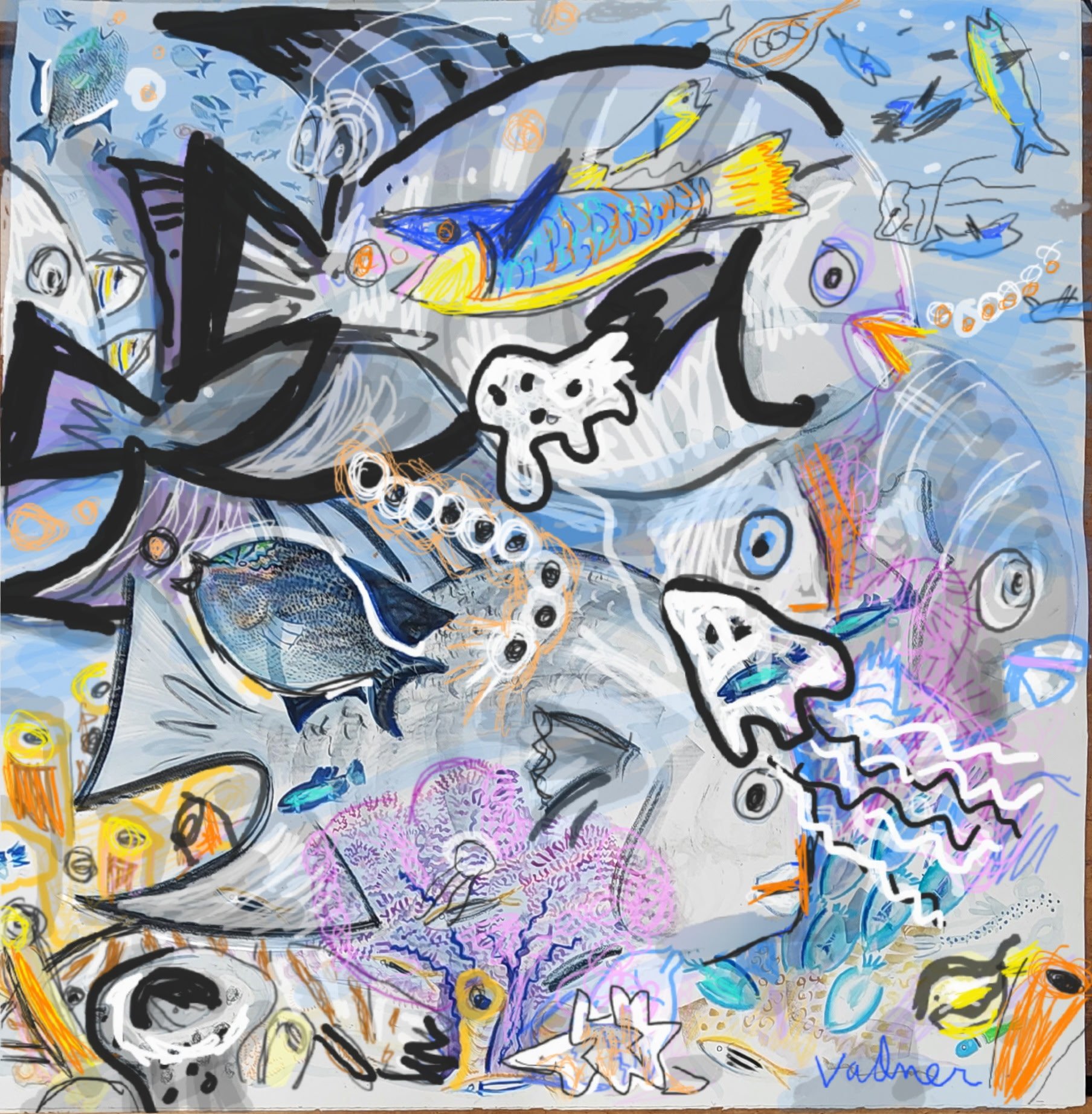 abstract underwater scene