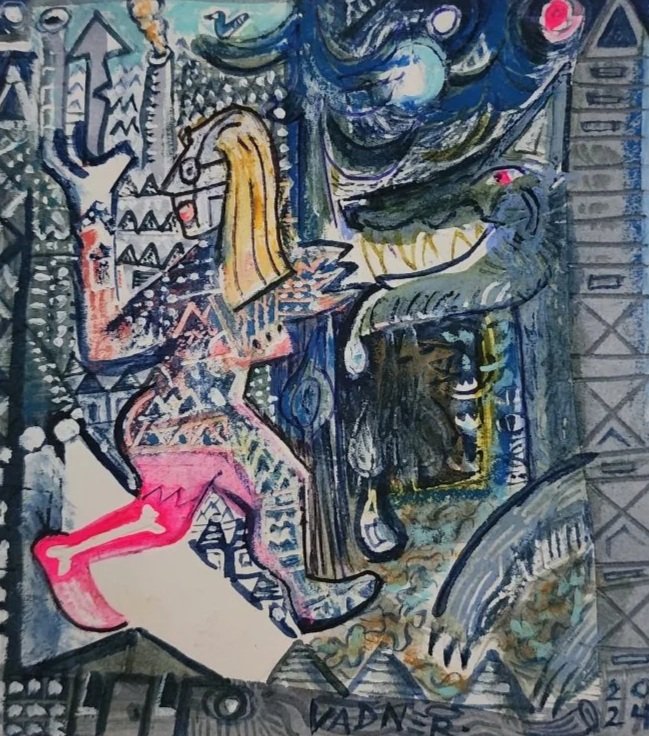 Run, 70 x 60 — Walking Woman Series, 2024