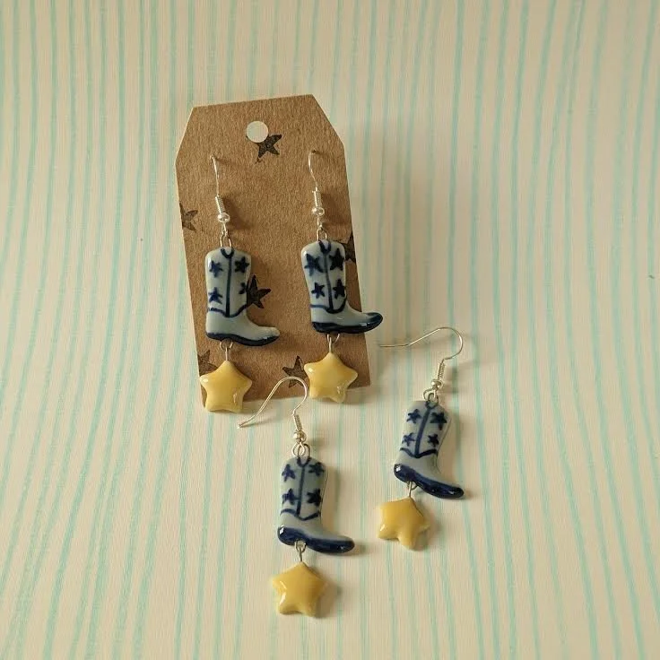 Starred Cowboy Boot Earrings