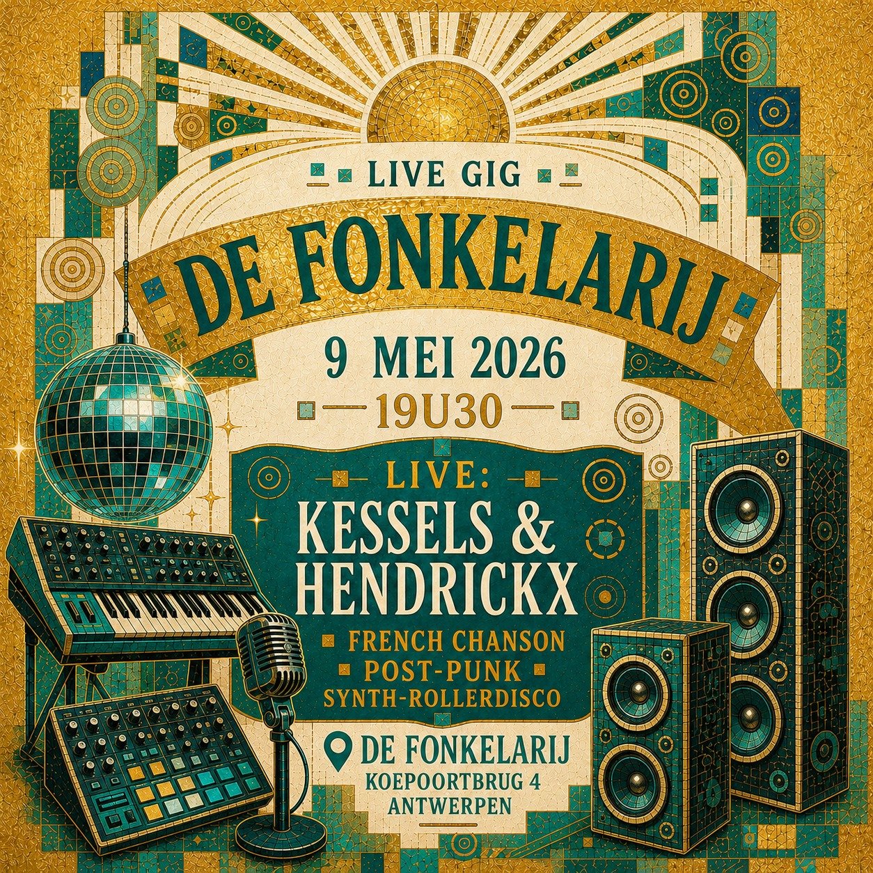 Nu zaterdag:
Brussels' finest @kesselshendrickx live in De Fonkelarij!