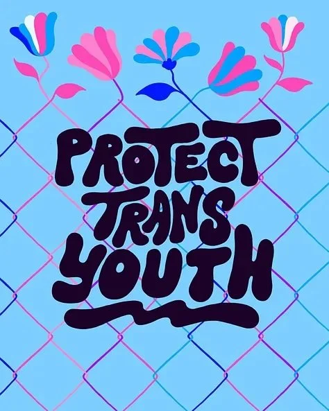  An image that says "protect trans youth." 