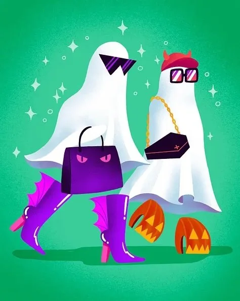  Two ghosts with fabulous boots on. 