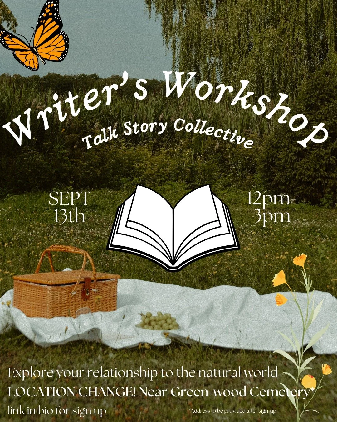 🦋 ANOTHER?! WHY NOT!!! Announcing our September Writing Workshop, this time in BROOKLYN! 🐛

In honor of Environmental Awareness Month and Climate Week, our kanaka ‛ōiwi facilitators Bianca Bennett (writer, butterfly lover, and seasoned volunteer em