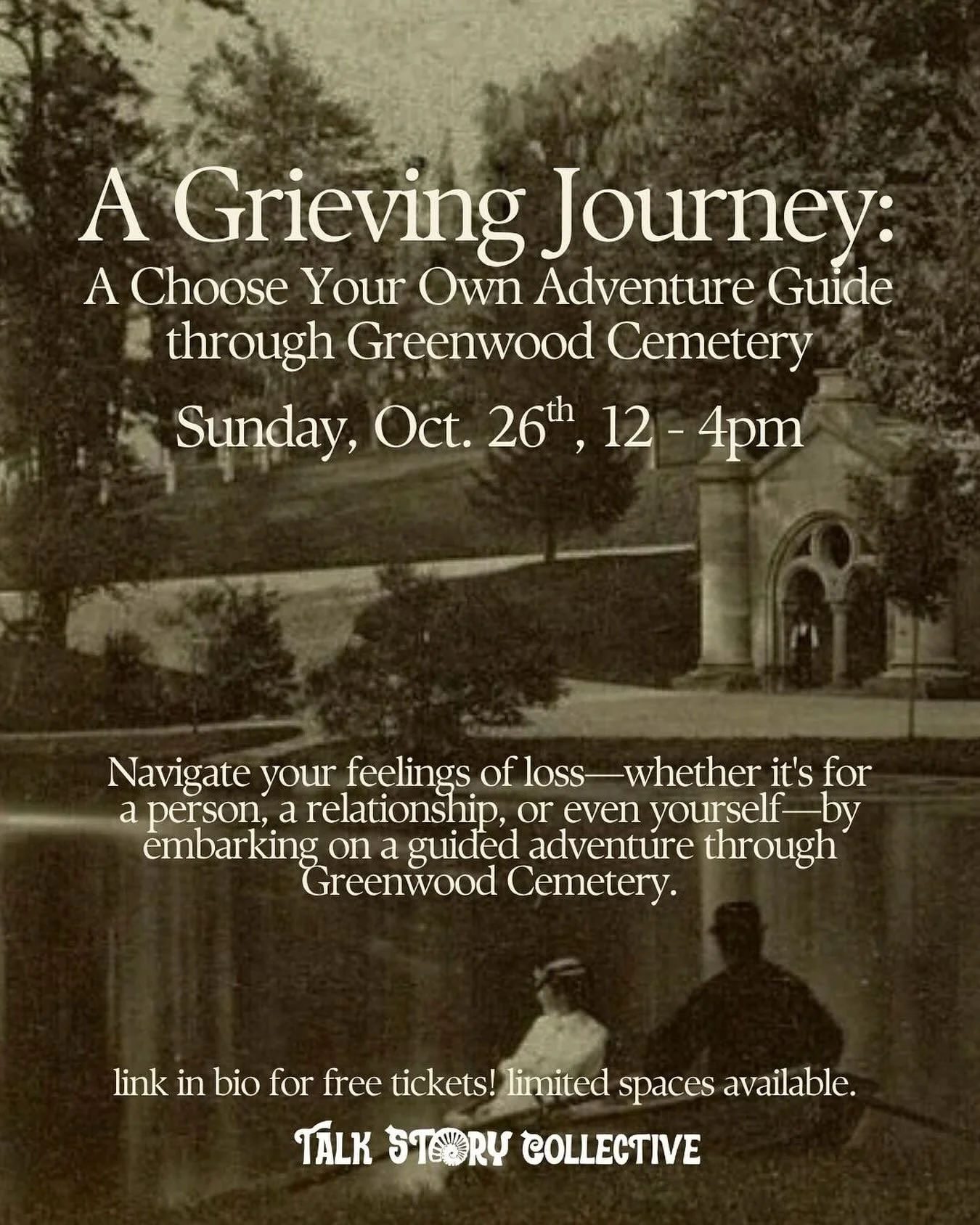 This month’s NYC workshop will take us back to beautiful Green-Wood Cemetery with new intention! We’re taking a moment to walk with grief. We invite you to bring whatever you’re carrying–loss of a loved one, of relationship, o