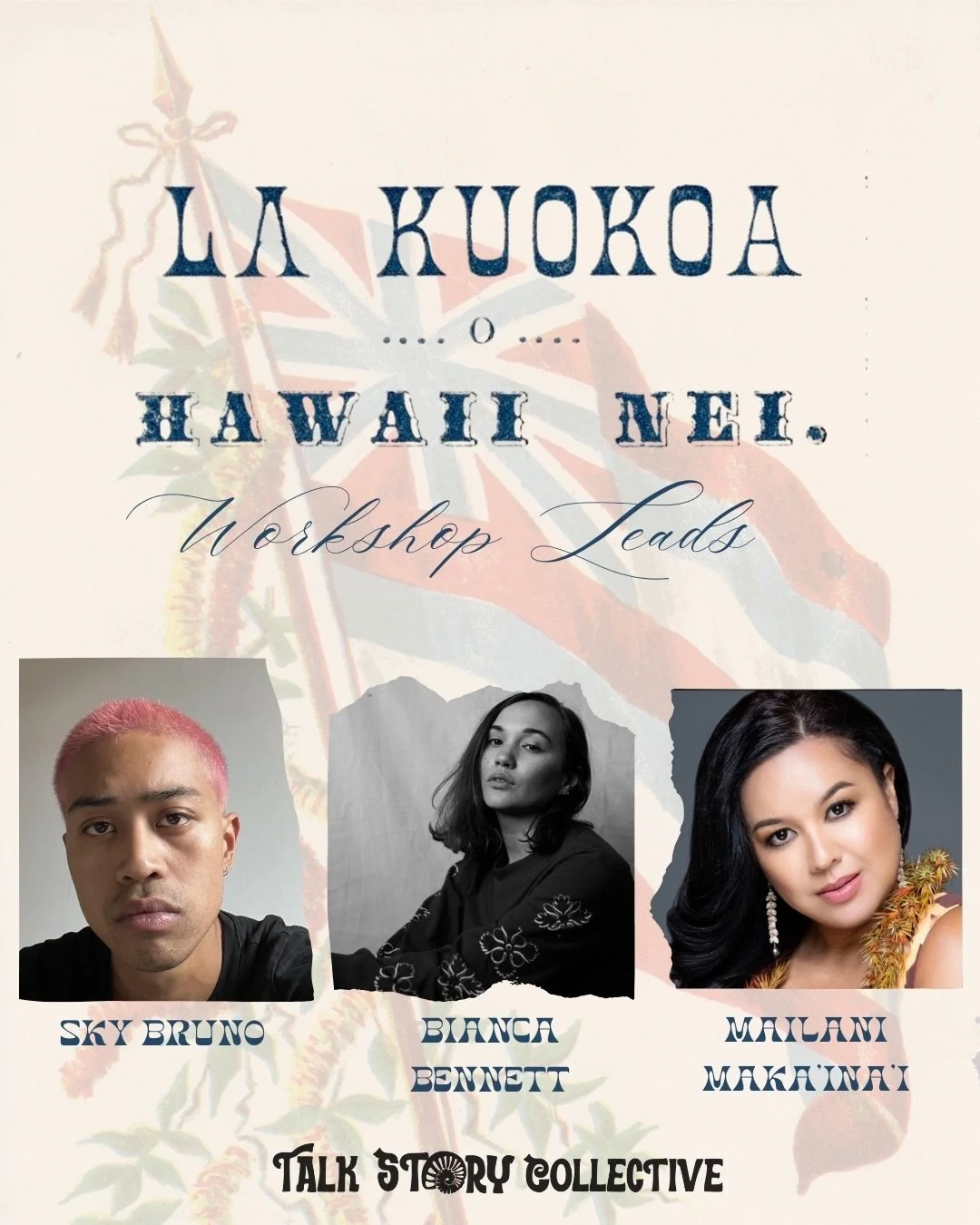 The mana in this lineup! Sky, Bianca, and Mailani are back and joining forces to uplift Lā Kūʻokoʻa in virtual space near you.
This workshop is $FREE.99 and VIRTUAL with no previous writing experience required!
Date: Saturday, November 29, 2025
Time: