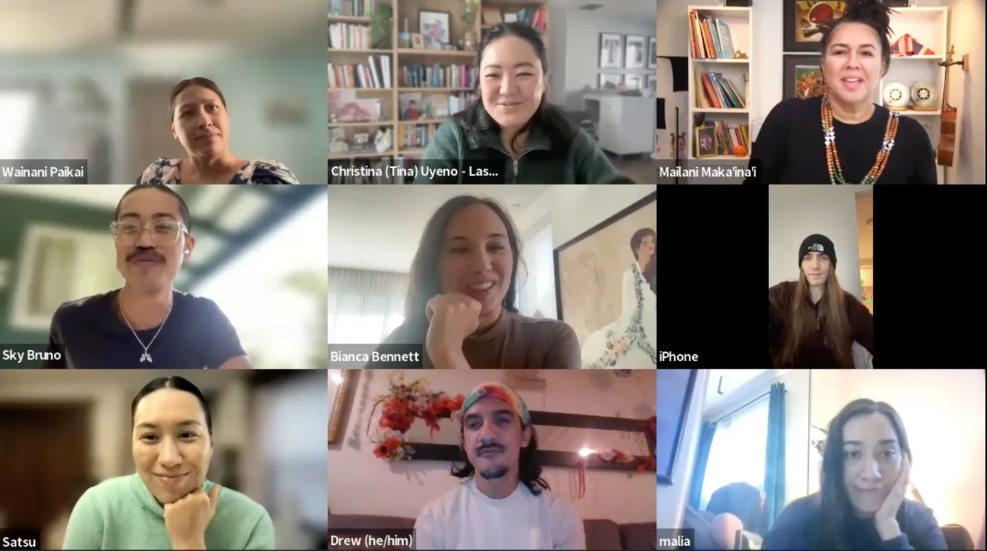 Mahalo to everyone who came out to our last writing workshop of the year! 

Our first virtual workshop featured guests from 4 different timezones, which was so cool to experience in the room! 

To our amazing facilitators Sky Bruno, Bianca Bennett, a