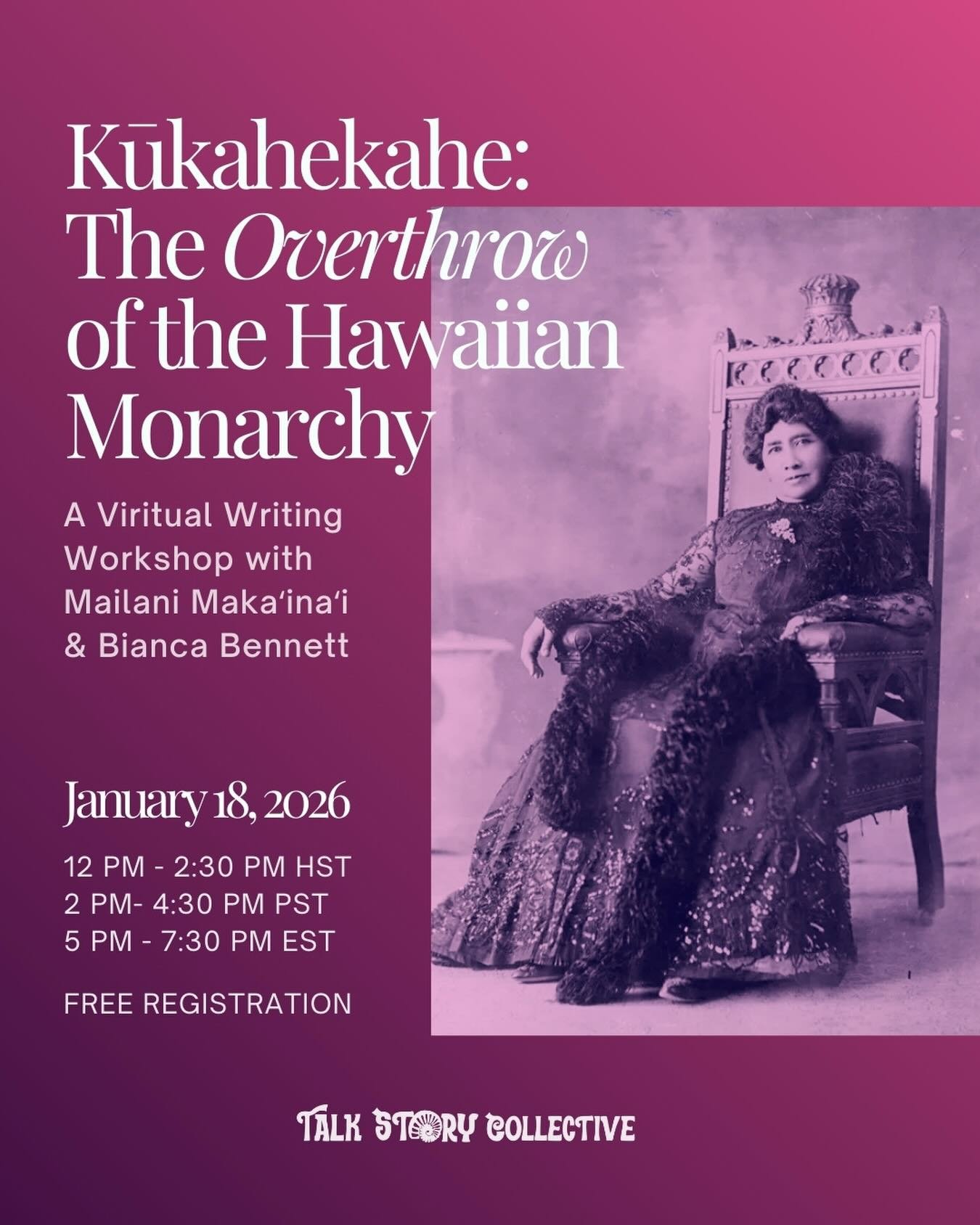 2026 has already tested our strength. To ground ourselves by the roots in this new calendar year, we&rsquo;re launching our 2026 workshop series on January 18, honoring Kūkahekahe.

This writing workshop will focus on educating ourselves, commiserati