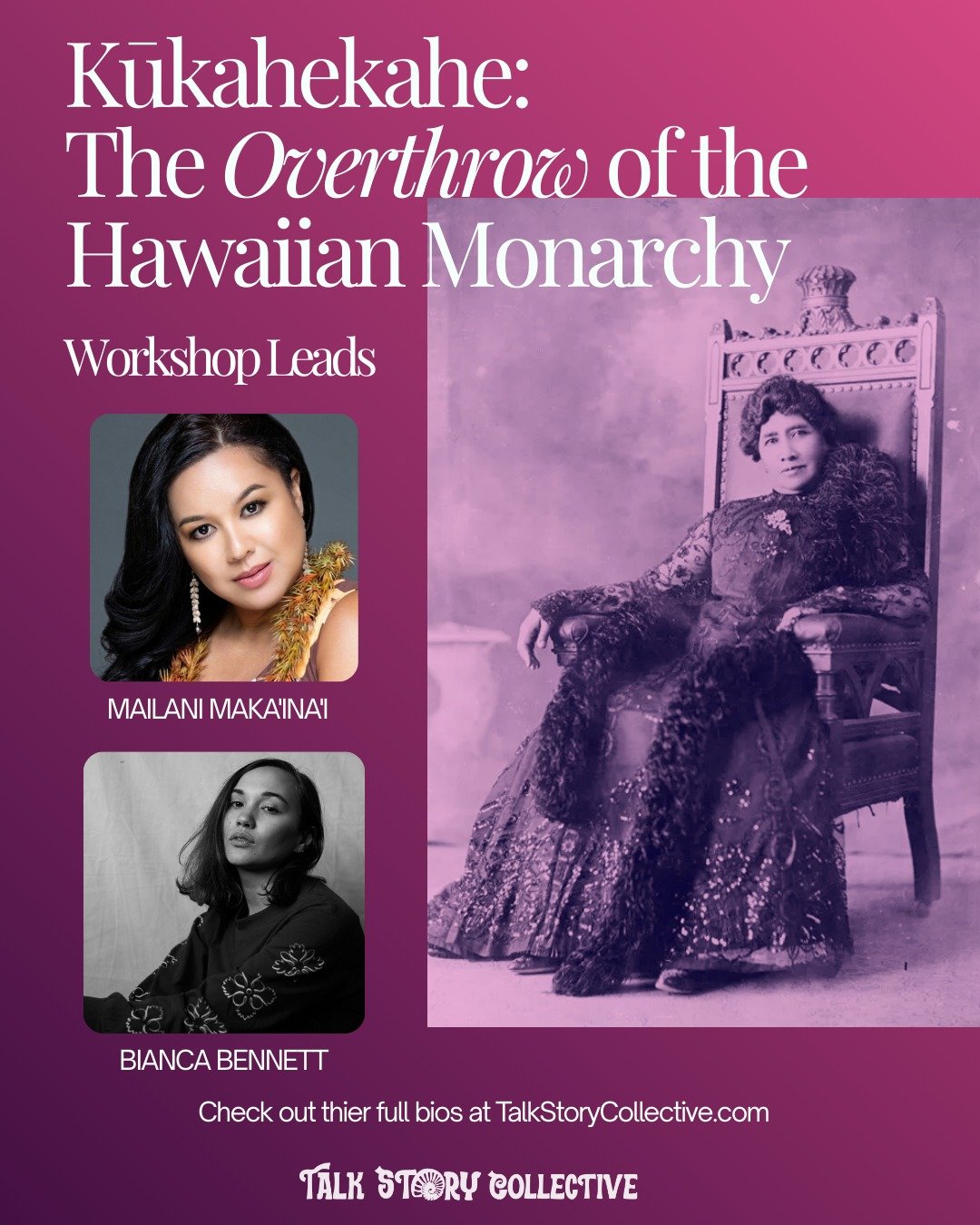 Mana wāhine time is officially scheduled! Bianca and Mailani will be taking the lead for this month&rsquo;s virtual workshop, so you KNOW it&rsquo;s gonna dig deep. 

Check out our website, www.talkstorycollective.com, for more deets on Bianca and Ma