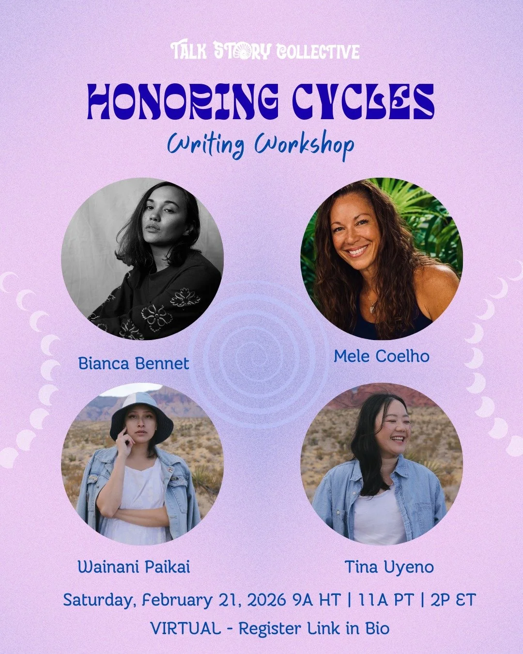 Introducing our facilitators for our virtual writing workshop &ldquo;Honoring Cycles&rdquo; these workshops could not be done without the aloha and &lsquo;ike of our facilitators! There&rsquo;s still time to sign up with link in bio and a few Ke Ala 