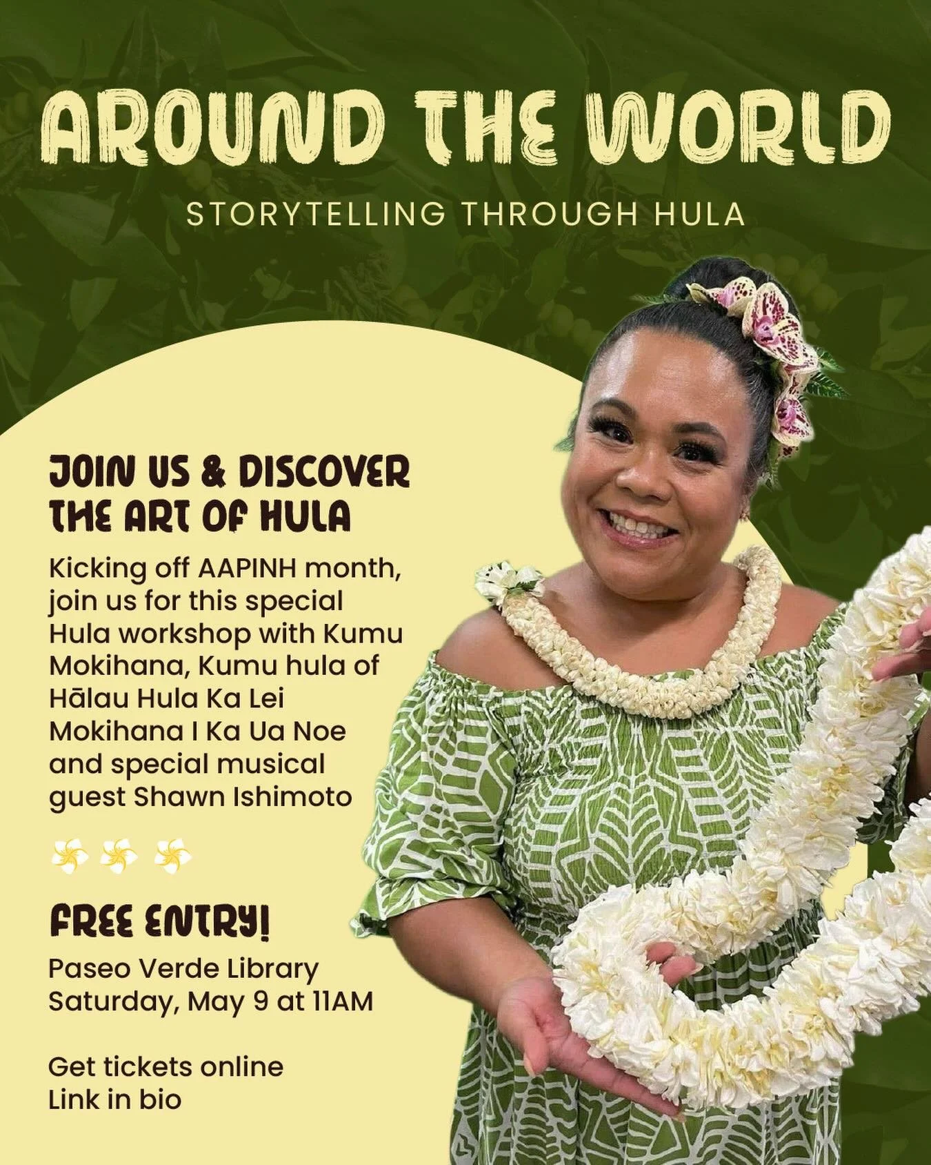 WOW LAU LAU!!! We are so grateful and stoked to have Kumu Hula Mokihana Melendez from award winning Hālau Hula Ka Lei Mokihana I Ka Ua Noe @hulamokinoe joining her to help with demonstrating will be her Alaka`I Brianna Mae Ku`umomimakamaeuluwehi Bevi