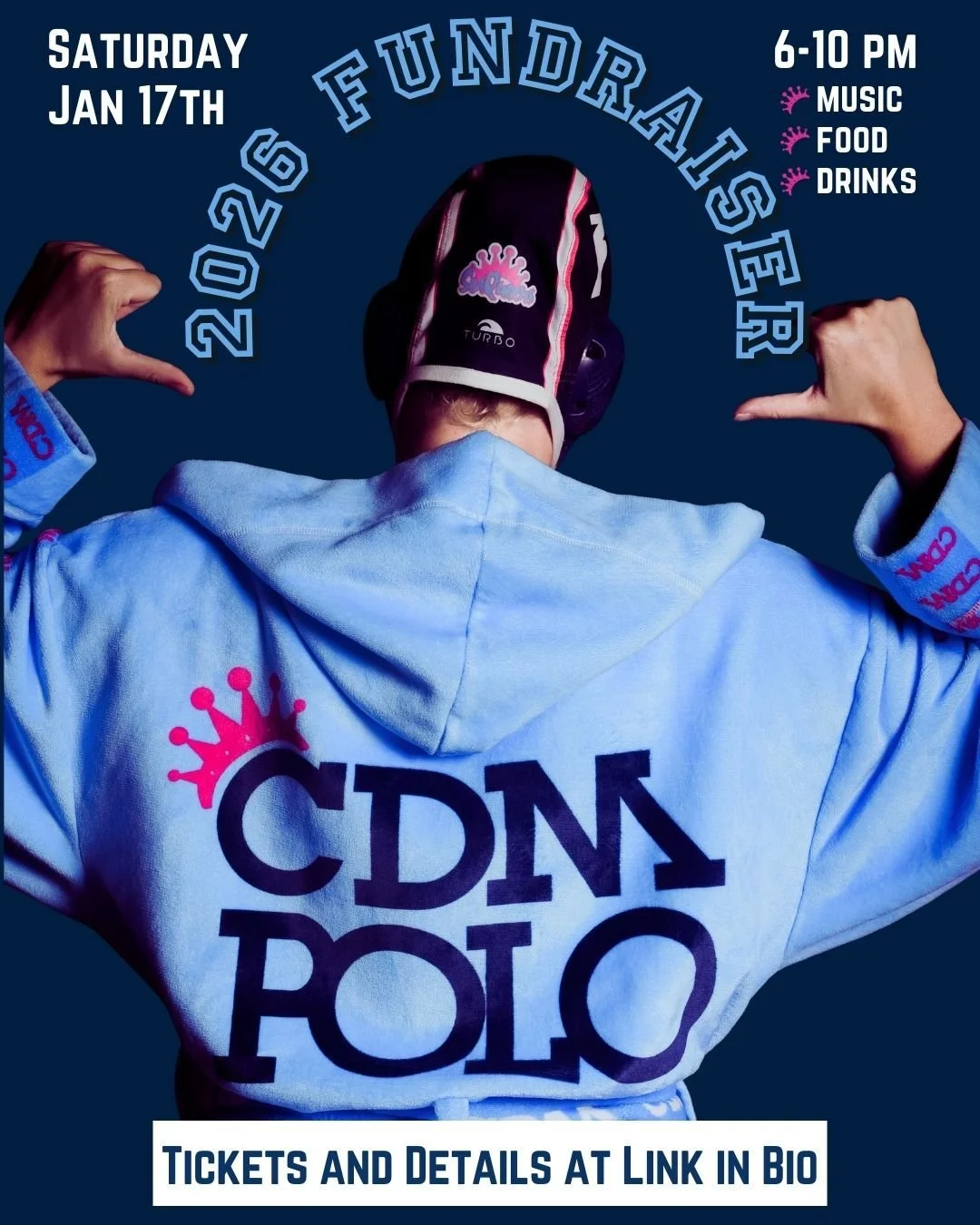CDM fans put the FUN in fundraiser! 

Come join our boosters as we celebrate our hard-working Sea Queens and work to elevate the  CDM Girls Polo program, helping to fund new equipment, tournament fees, and other team essentials. 

Drinks, bites, musi
