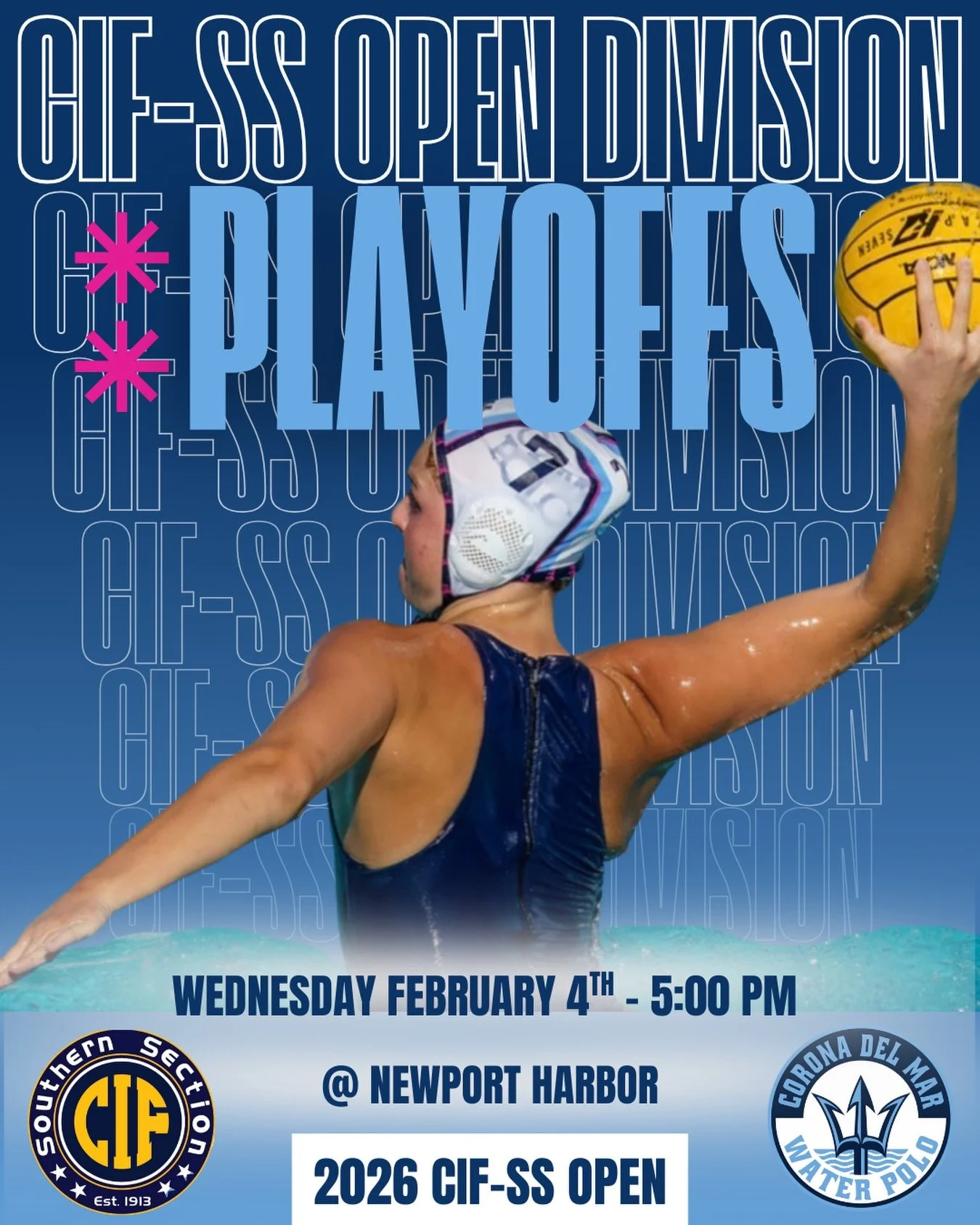 CIF-SS Open Division group play kicks off across town at Harbor. Come cheer on the Sea Queens as they face off against the Sailors! 

🗓️ Wednesday, February 4th
⏰ 5 PM
📍Newport Harbor High School