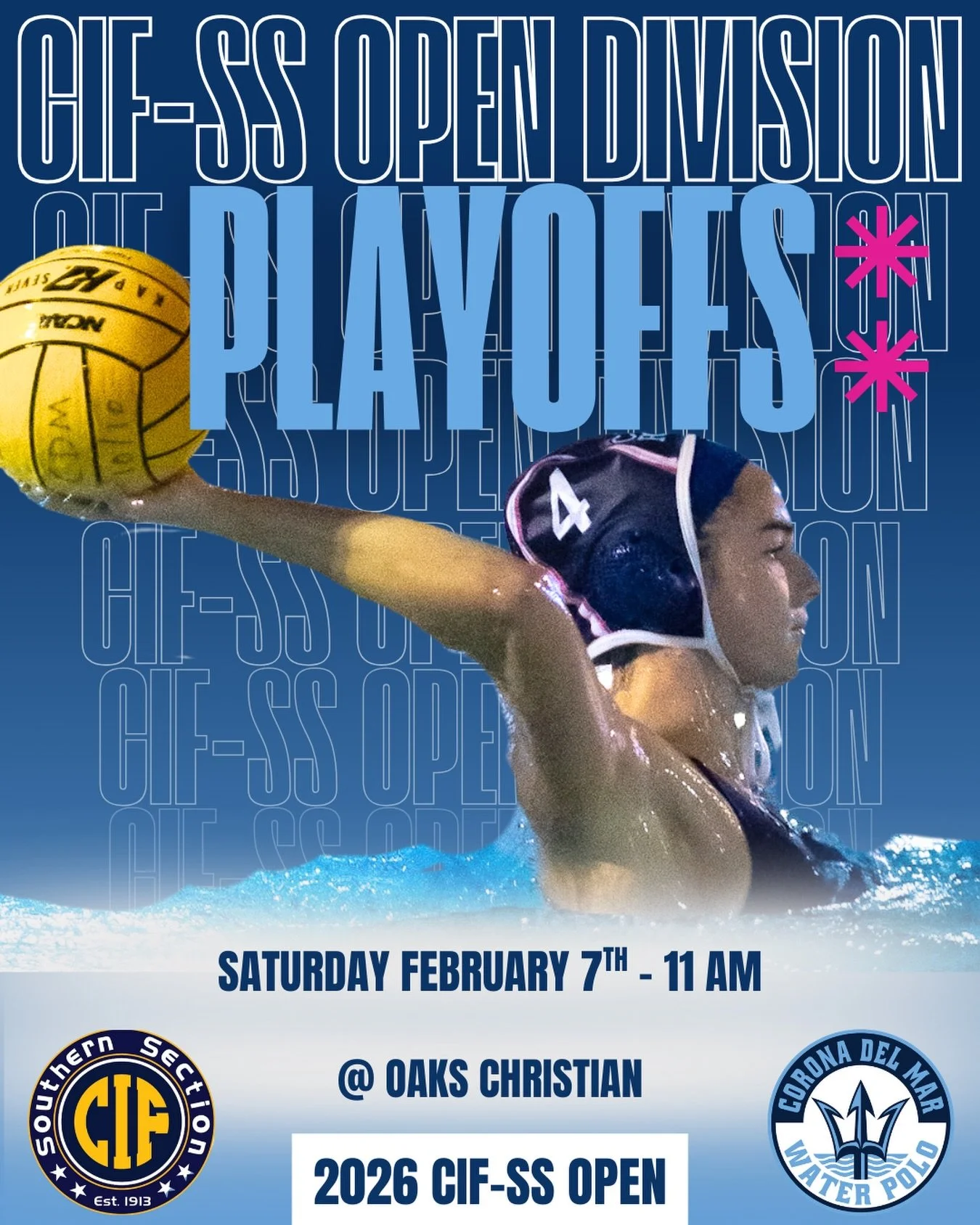 The Sea Queens postseason continues with another game of CIF-SS Open Division pool play, this time up at Oaks Christian HS. 

🗓️ Saturday, February 7th
⏰ 11 AM
📍 Oaks Christian High School, Calabasas

#GoSeaQueens 🩷🔱💙
