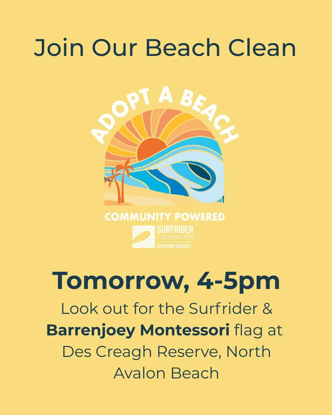 Don't forget to join us tomorrow late afternoon at the new time of 4-5pm for a power hour of beach clean up  and community connection.  Let's keep Avalon free from pollution so our families can enjoy our beautiful beach, wildlife and surrounds this S