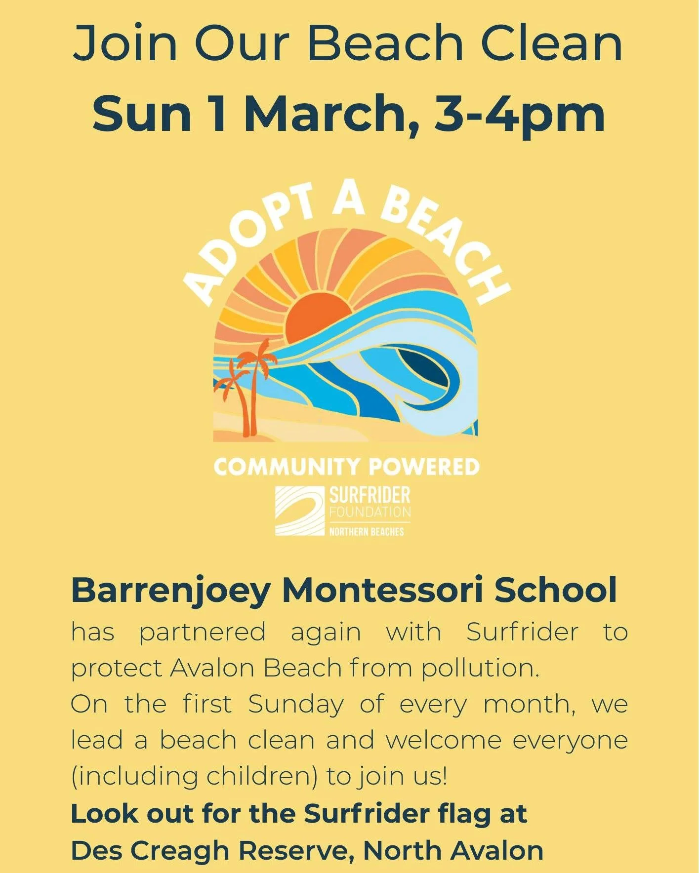 After a great 2025, removing 308kg of waste from North Avalon, we are back with our monthly beach clean ups on Sunday 1st March, at the earlier time of 3-4pm.

Join us for a quick power hour of clean up with a quick refreshment and opportunity to cha