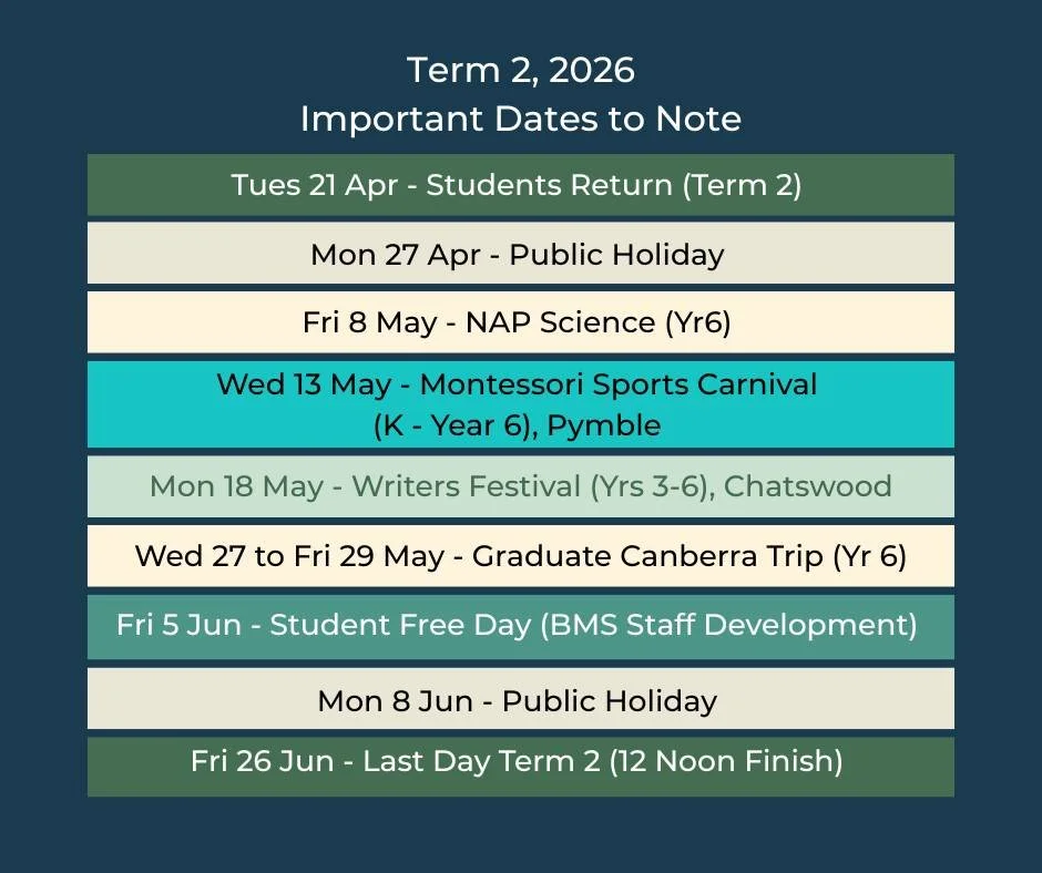 Plan ahead for a busy Term 2.
With numerous public holidays, pupil free days and events planned, here's your chance to mark your calendars now.
Book appointments and absences around the below key dates and check your availability to volunteer for the