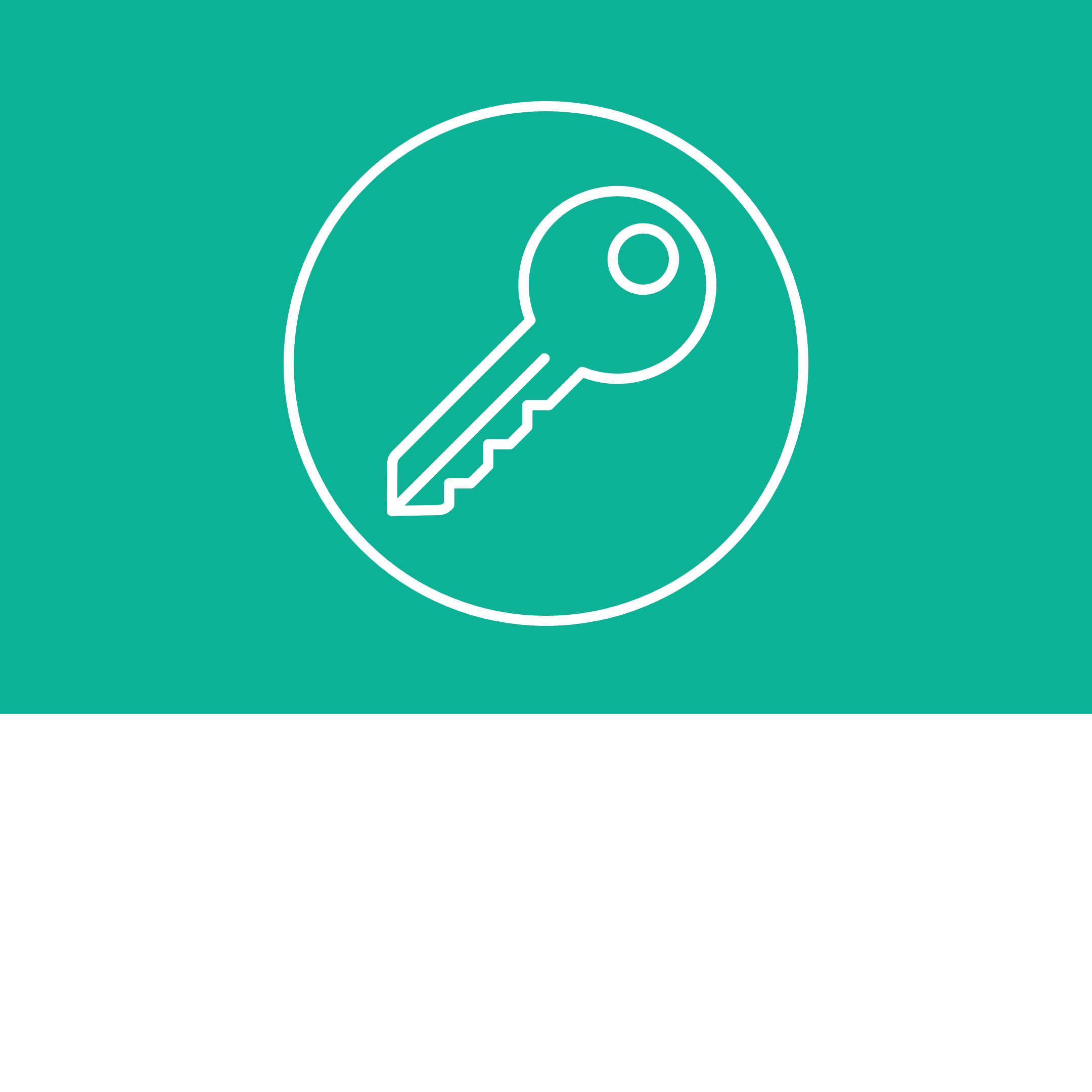 Key icon inside a circle on a green background