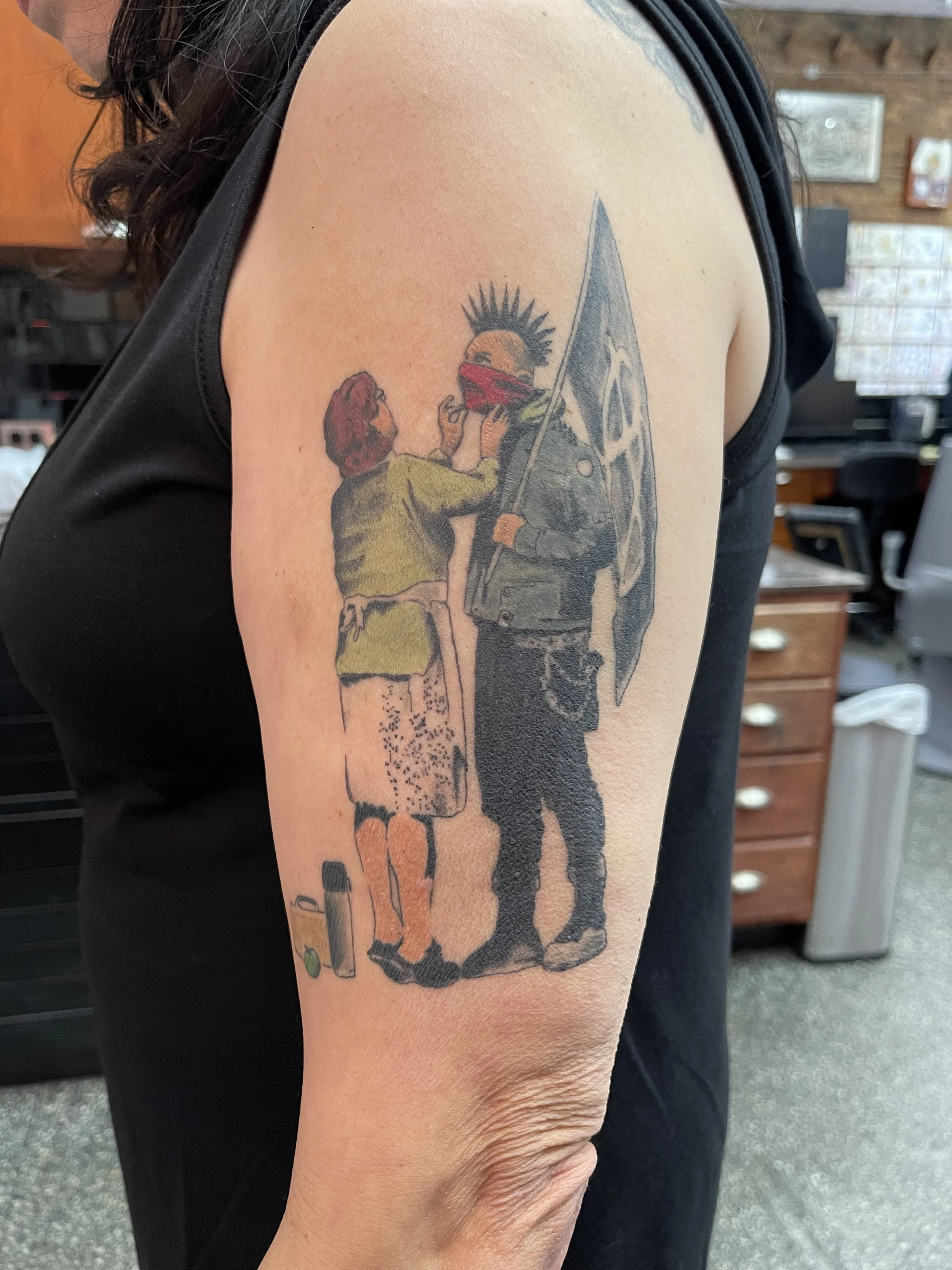 punk anarchy banksy tattoo.jpeg