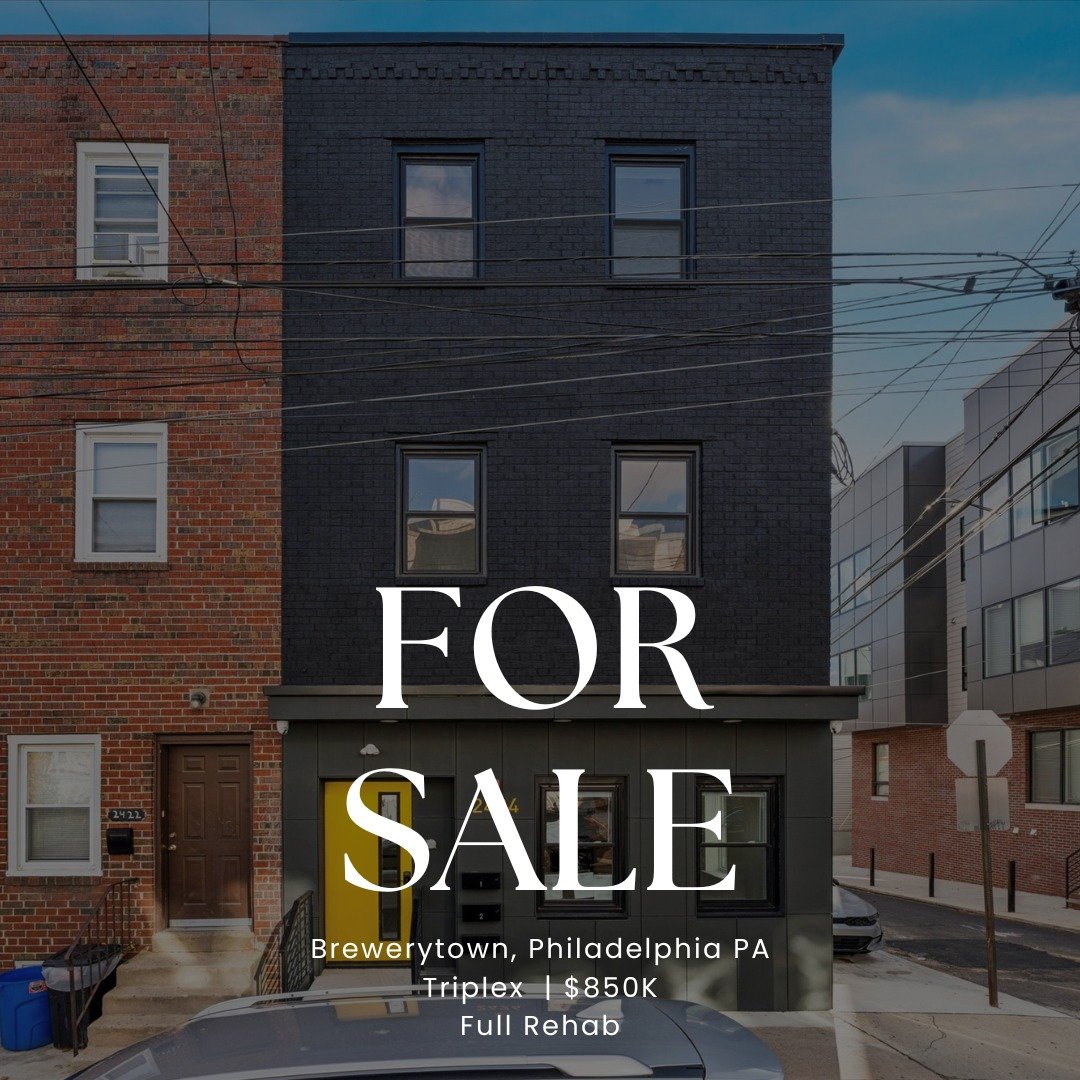 FOR SALE | 2424 W Thompson St &ndash; Philadelphia 

&bull; Triplex | Vacant &amp; ready to lease
&bull; 3 self-contained units
&bull; Ideal for investors or house hacking
&bull; Strong rental-demand location 📈
&bull; Close to transit, universities 