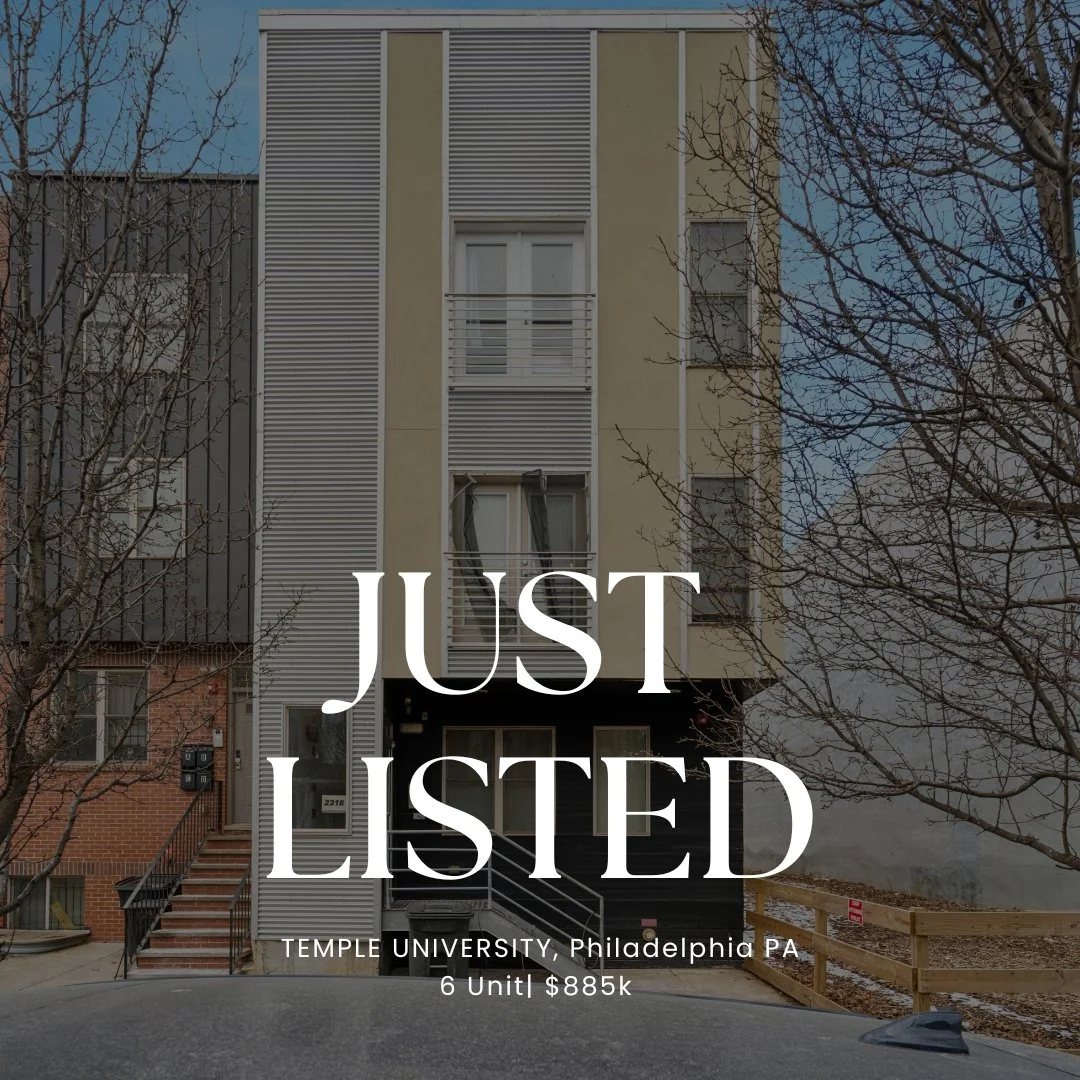 Just listed in Temple University

* 6 Units - Fully Leased 
* 2 Blocks from the main campus (6 min walk)
* Under market rents
* 6.7 Cap rate