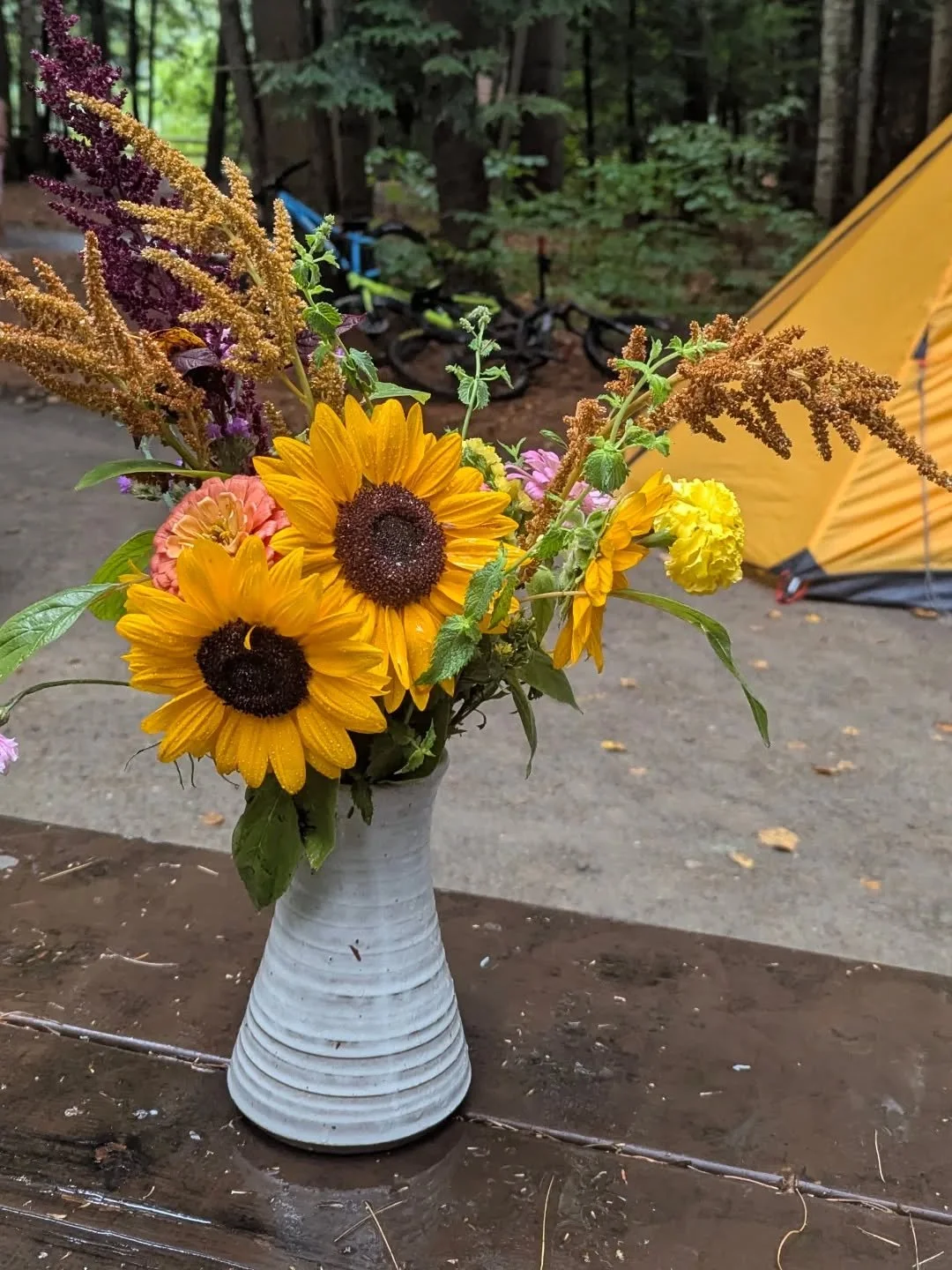 With a car full of stuff and two kids, I fumbled to drive our standard car while holding a thick handmade clay vase filled with flowers I picked that morning. Another vase in a kiddo's lap.

At first, it seems silly to go to such lengths to bring flo