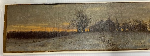 After removal from frame. Note the uneven edges of brittle board, which make up the secondary support.