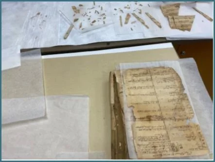 Some of the fragments discovered and set aside while turning pages through the
document.
