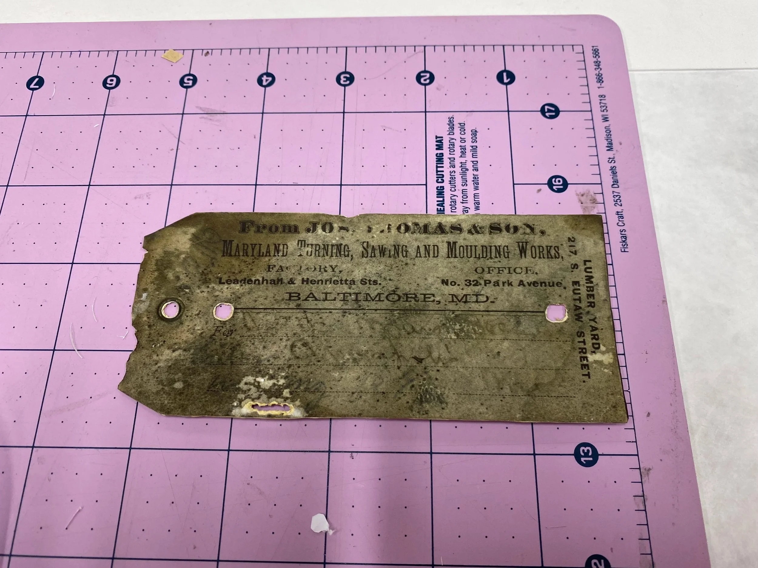 Treatment of Maryland State House Dome Restoration 1878 Business Card