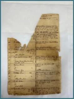 This shows the extent of water damage to the Iron Gall ink.