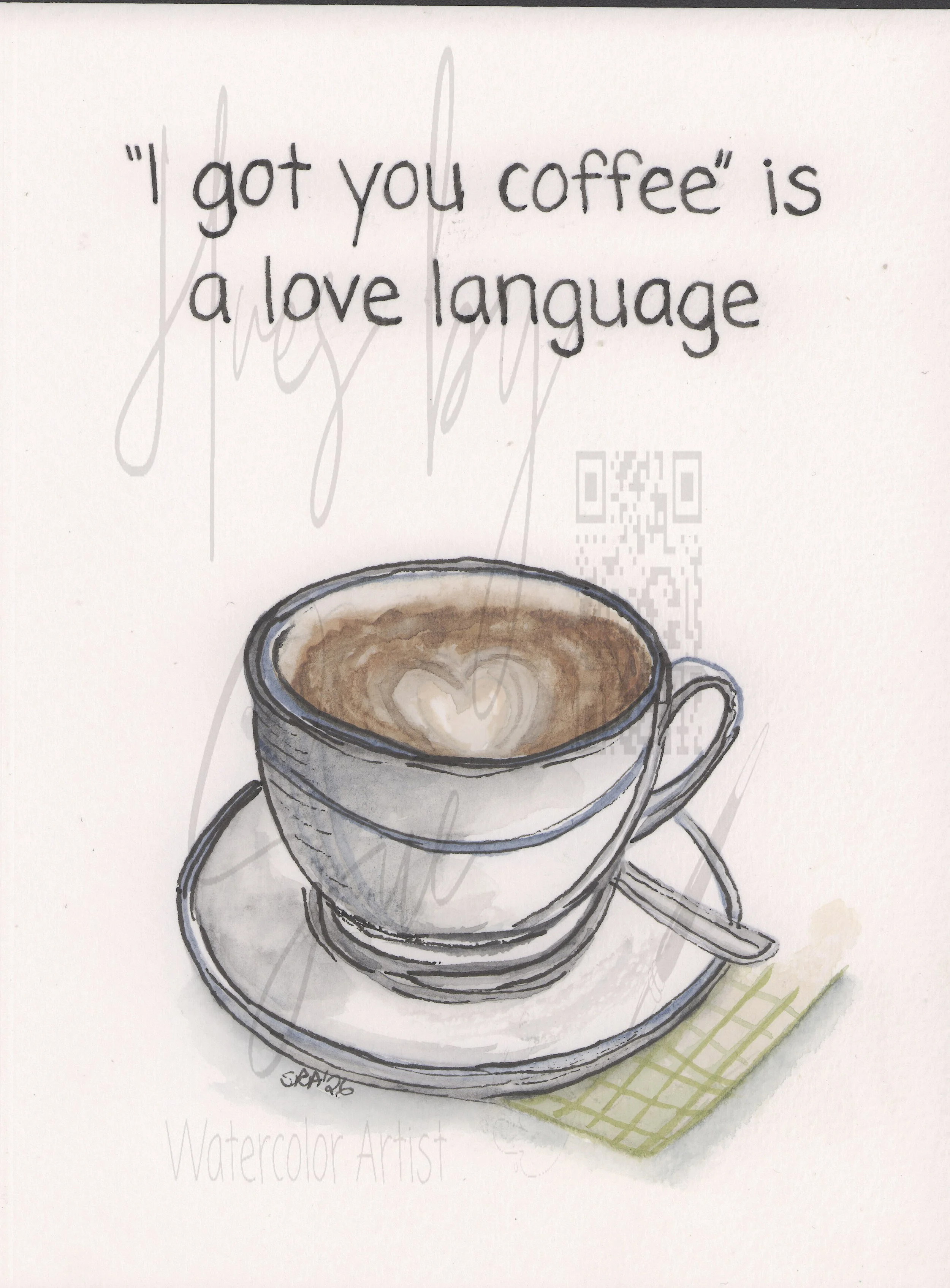 Coffee Love Language Greeting Card
