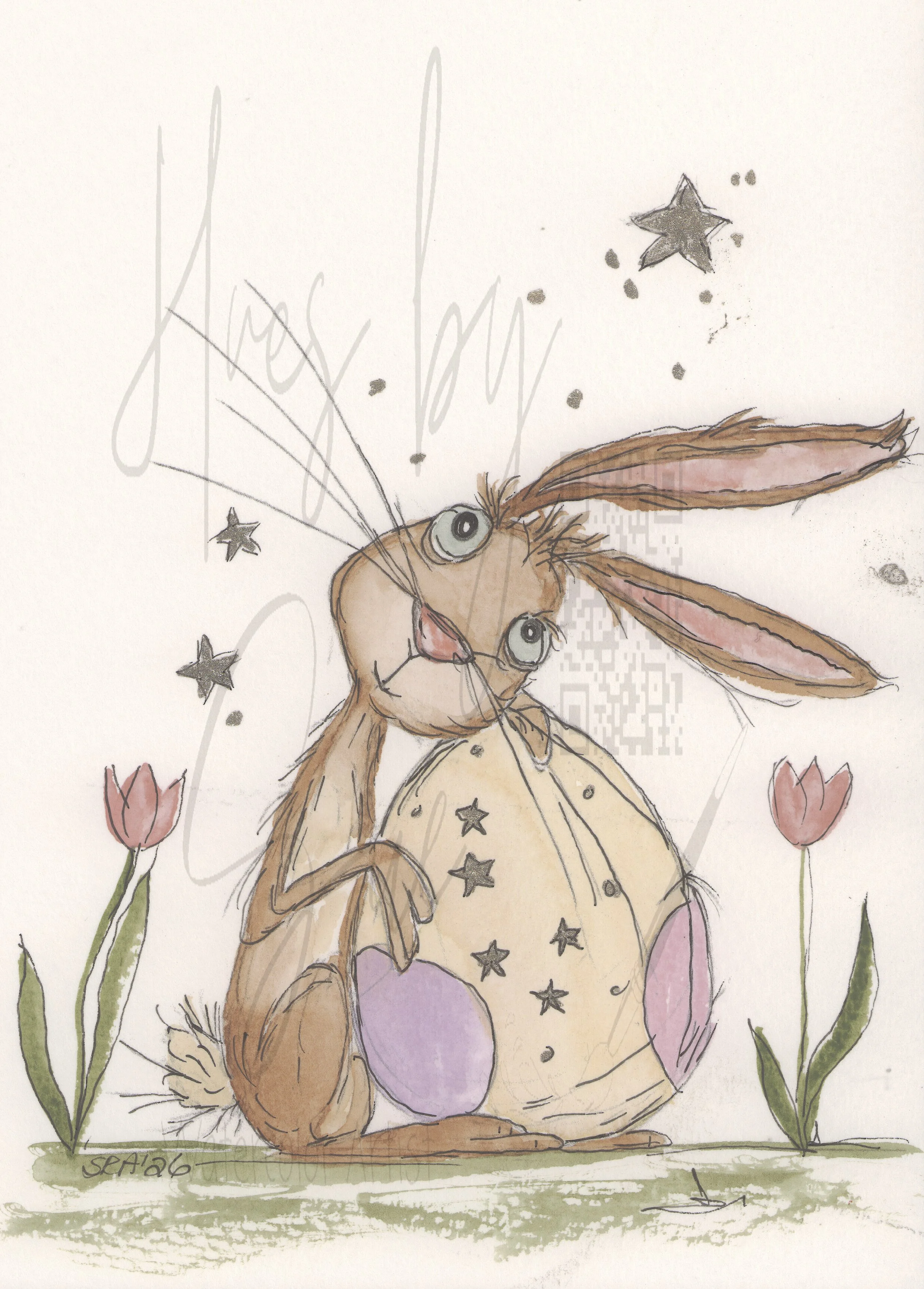 Whimsical Bunny Greeting Card