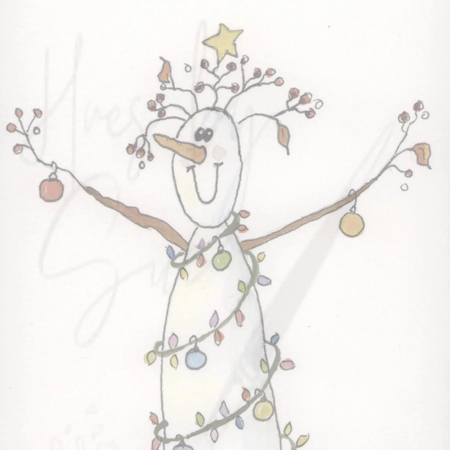 Festive Snowman Holiday Greeting Card