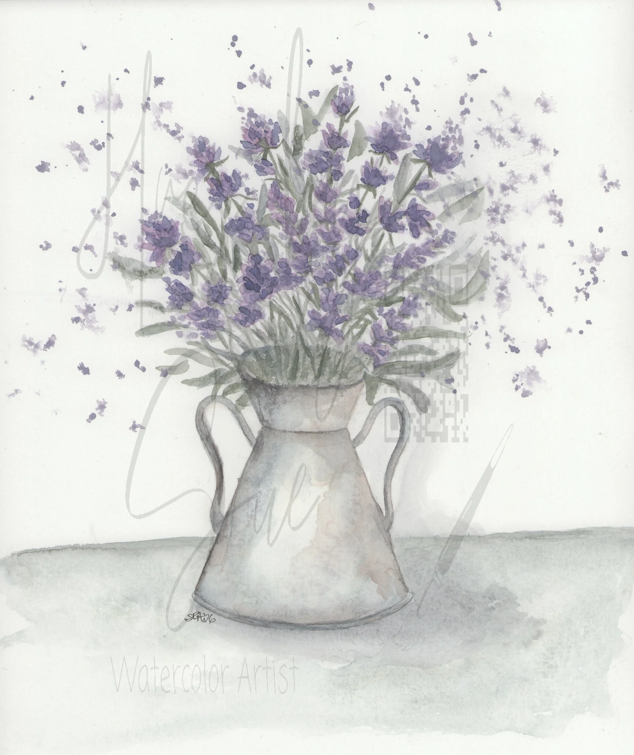 Serene Floral Charm Watercolor Art
