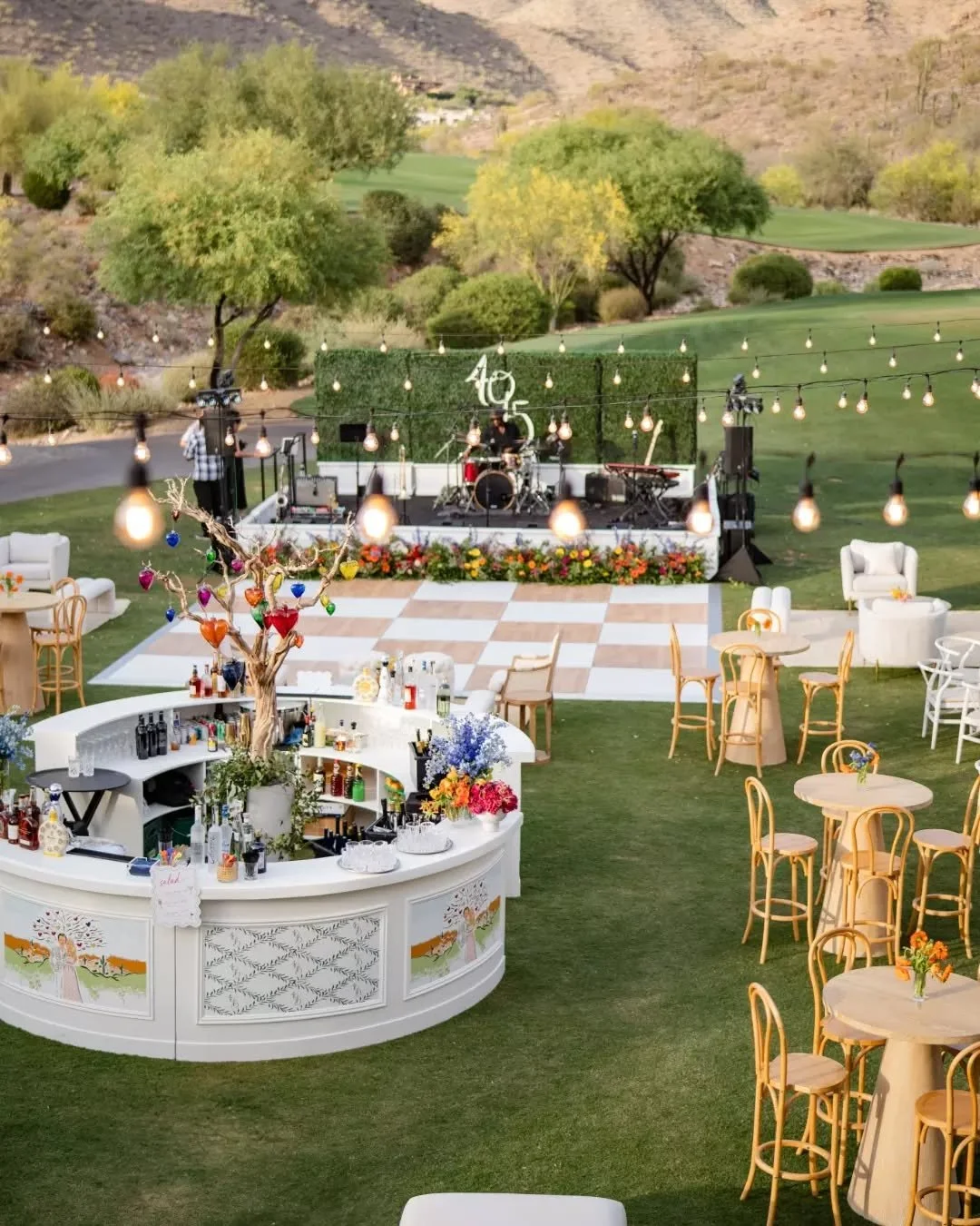 When Mexican flair meets Arizona style, you get a party like this&nbsp;🎉

A custom glass heart installation, our full round Luna Bar, chic lounge vignettes, and bold design moments set the stage for a birthday celebration to remember. Proof that eve
