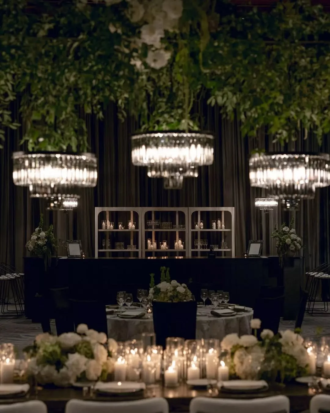 Candlelight, contrast, and couture details&nbsp;🕯️🖤 

This @fsscottsdale ballroom transformed into a moody masterpiece, featuring our Calvin Barstools, black bars, and Austin Back Bar Shelves&mdash;all designed to match the evening&rsquo;s sophisti