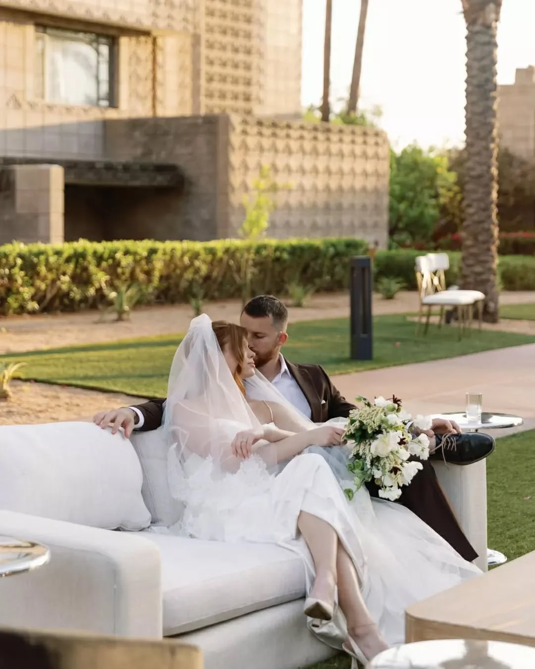 Lounging done right 🥂

Every wedding needs that taste-maker moment&mdash;a chic spot where the couple can steal a quiet second, or where guests can kick up their heels. 

Our Archie Sofa and striking Black Pamela Accent Chairs at the Biltmore prove 