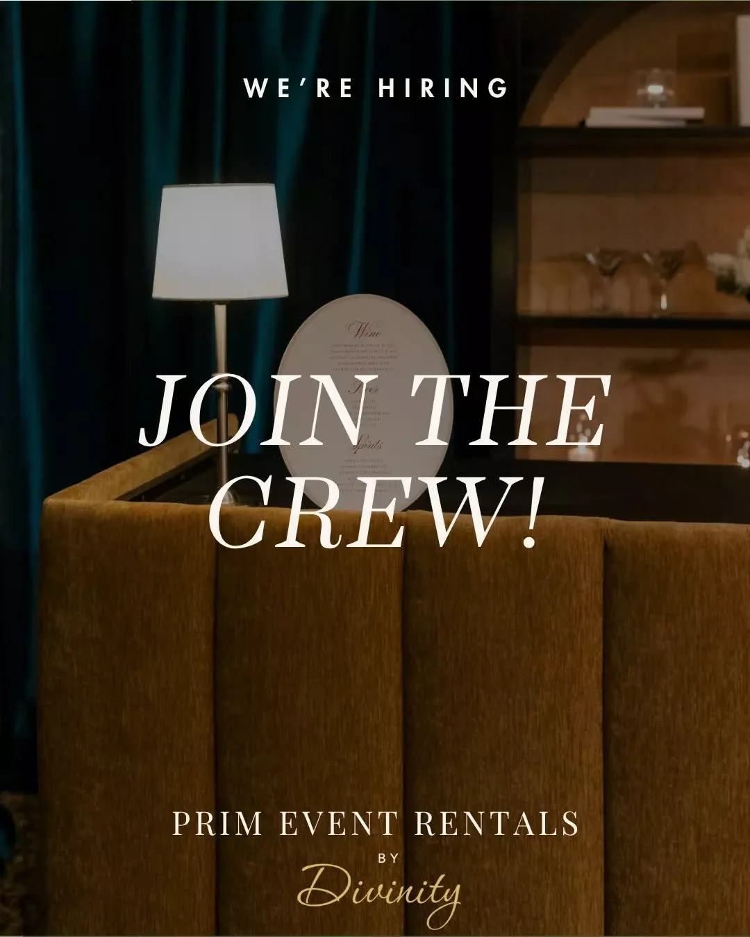 Join our crew 🌿

Prim Event Rentals by Divinity is looking for dependable, energetic people to join our crew - Event Installation Crew Members and Event Installation Drivers who take pride in their work and want to be part of something that actually