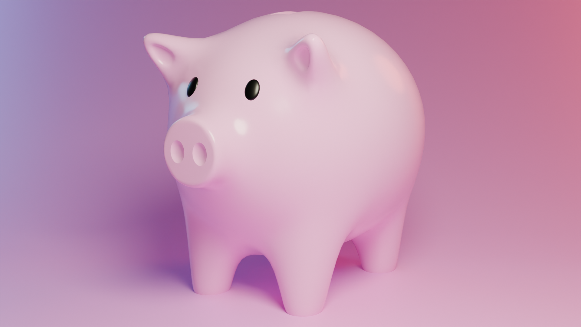 Image of a 3D rendered pink piggy bank