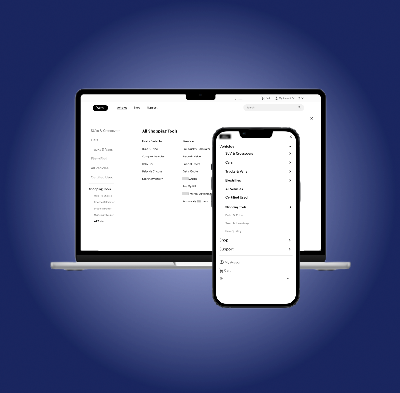 Image of two screens from Automative Navigation project