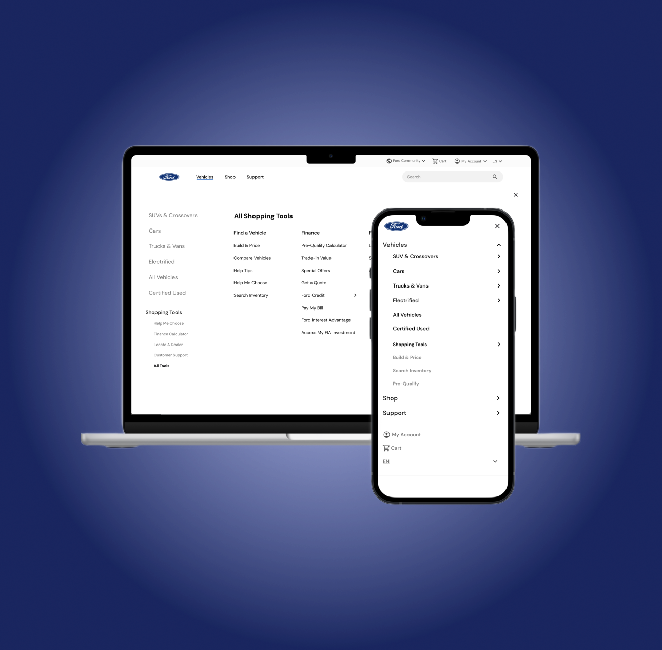 Image of two screens from Automative Navigation project