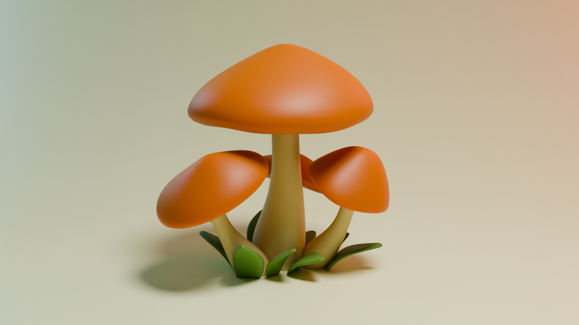 Image of 3D rendered mushrooms
