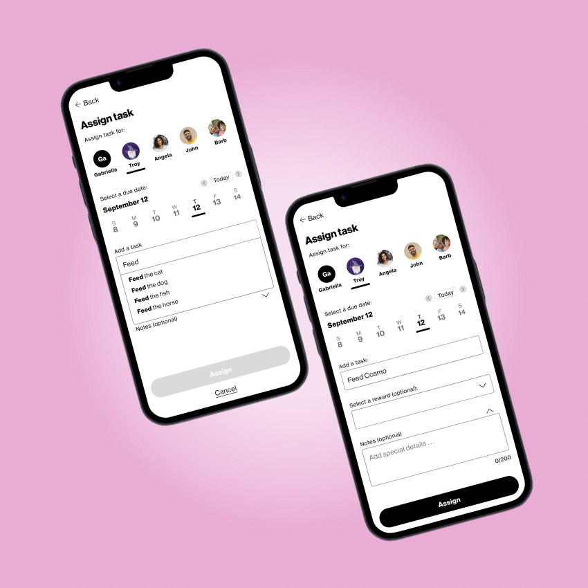 Image of two design from Tasks and Rewards project