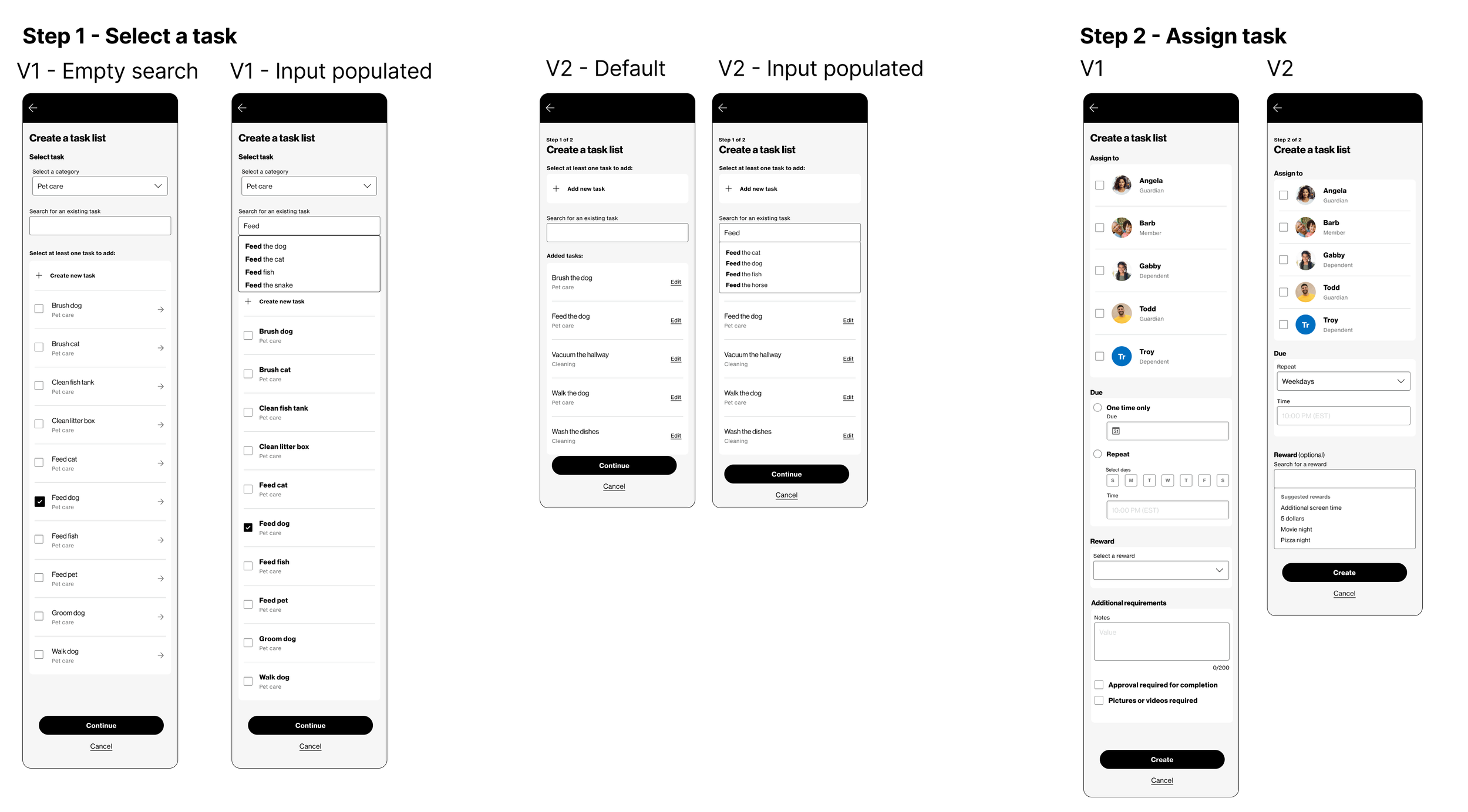 Image of updated versions of the design direction