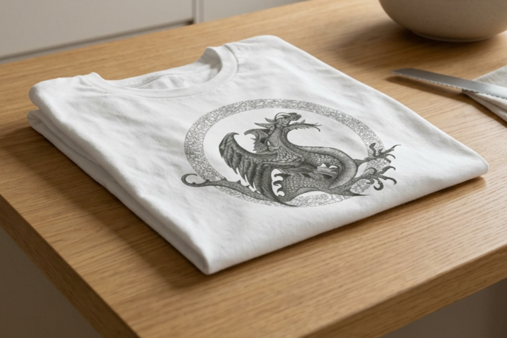 Unisex t-shirt-Dragon Print - Olive green Dragon